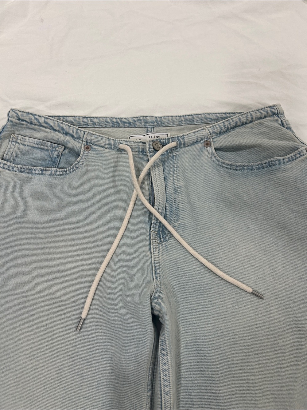 GAP Light Blue Women’s Relaxed Denim  baggy Jeans with Drawstring